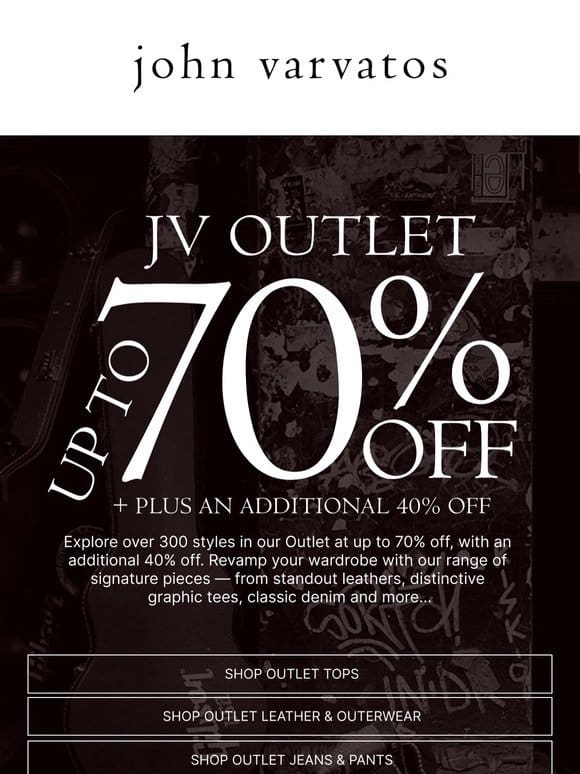 JV Outlet: Up to 70% off