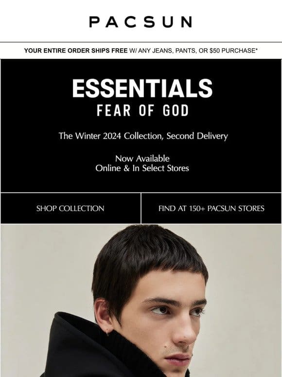 Just Dropped: Fear of God ESSENTIALS Winter 2024， Second Delivery