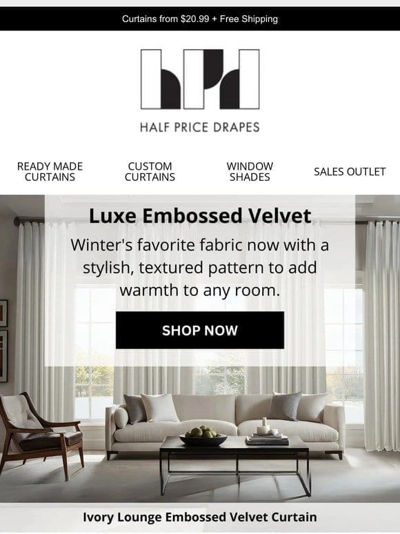 Just In: Embossed Velvet Curtains