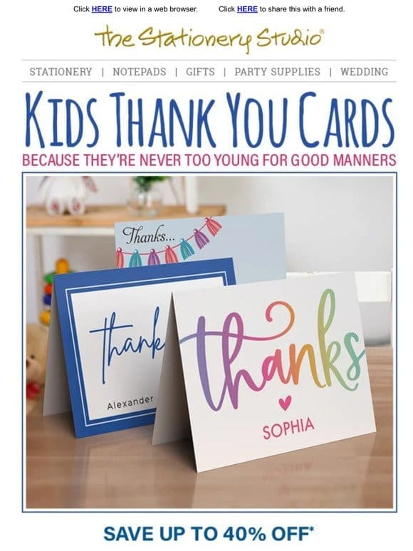 Kids Thank You Notes   Up to 40% Off