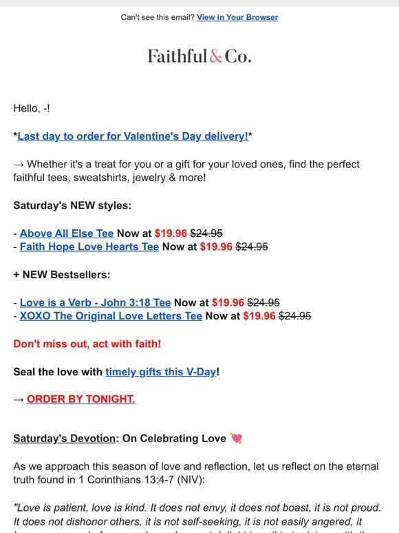 LAST CHANCE! Order now for VDAY delivery!