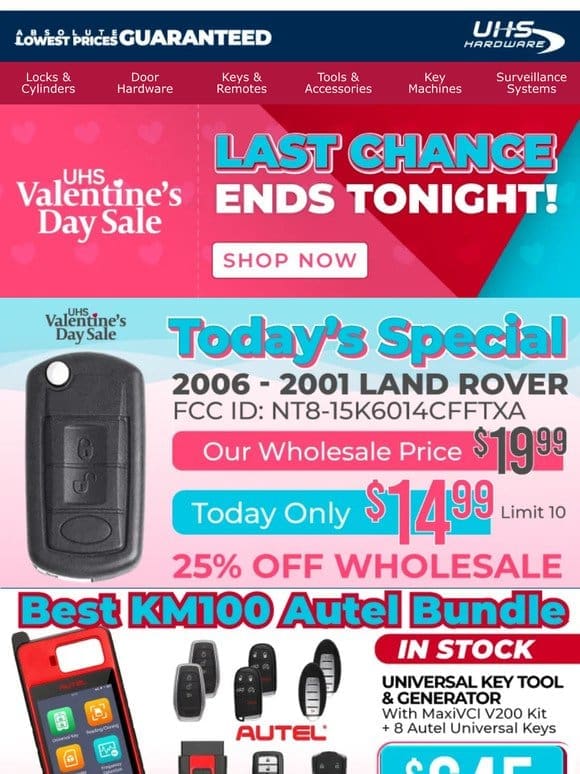 LAST CHANCE for our Valentine’s Day Sale!
