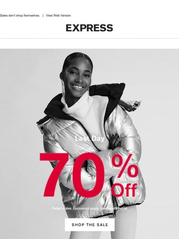 LAST DAY! 70% OFF SELECT STYLES
