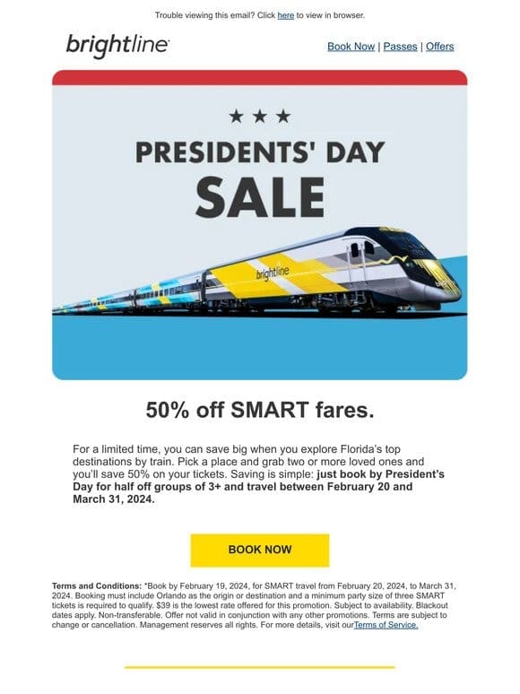 LIMITED TIME DEAL: 50% off SMART fares for groups 3+.
