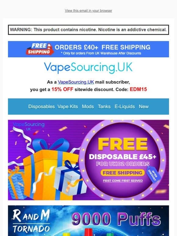 Last Chance £22 Get 3 9000 Puffs Disposable