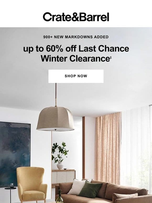 Last Chance Winter Clearance | Over 900 new markdowns just added→