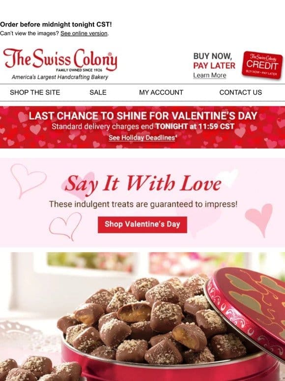 Last Chance to Save on Valentine’s Day Shipping