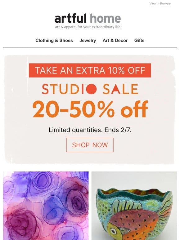 Last Day to Shop Our Studio Sale!