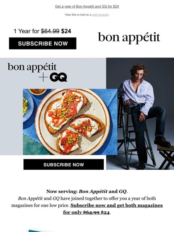 Last chance to snack on this GQ & Bon Appétit offer