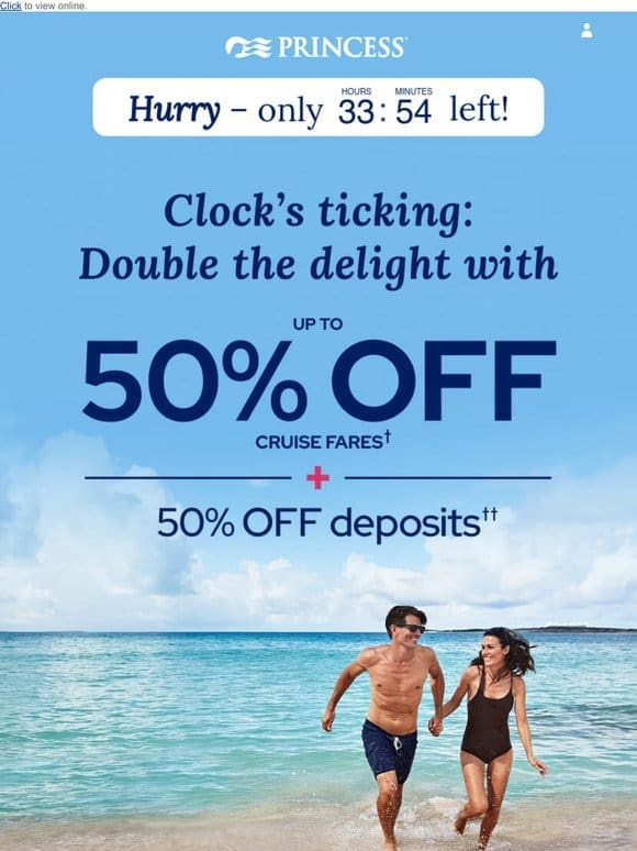 Last day for 50% off cruise fares!