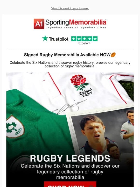 Legendary Signed Rugby Memorabilia Available NOW!