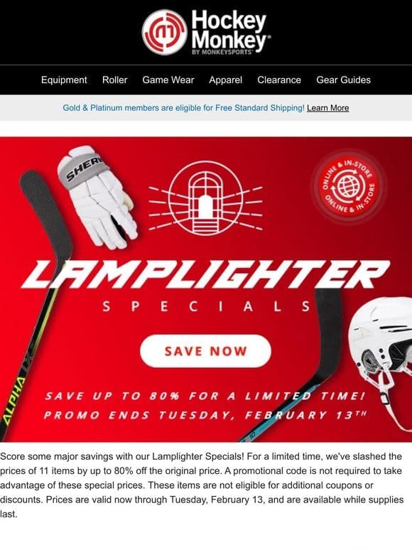 Light Up the Scoreboard! Save Up to 80% on HockeyMonkey Lamplighter Specials!