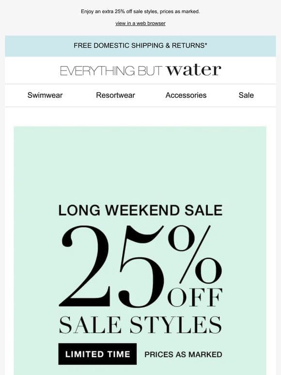 Long weekend sale is on with an extra 25% off | Stock up on luxe sunscreen