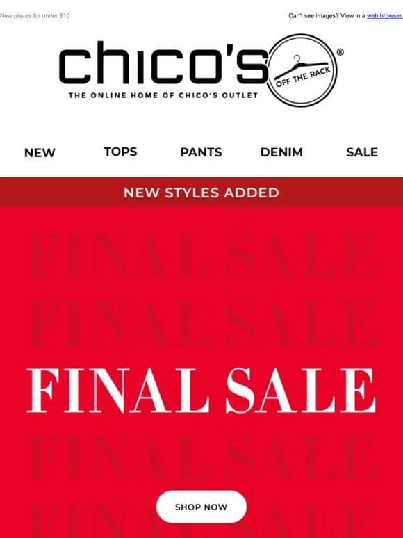 Look what’s NEW at Final Sale