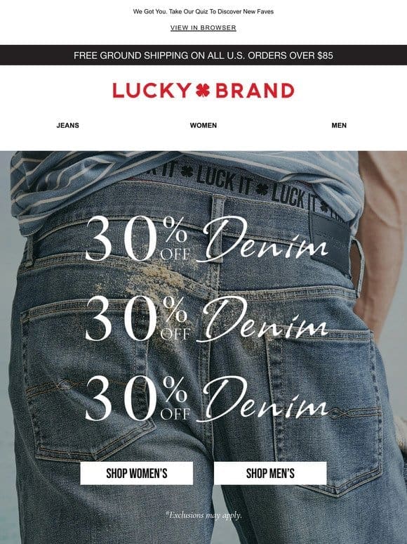 Looking For 30% Off Denim?