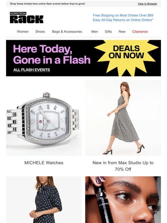 MICHELE Watches | New in from Max Studio Up to 70% Off | Tommy Hilfiger Up to 50% Off | And More!