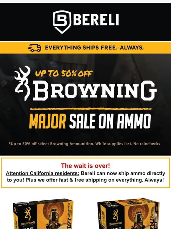 Major Sale On Browning Ammunition