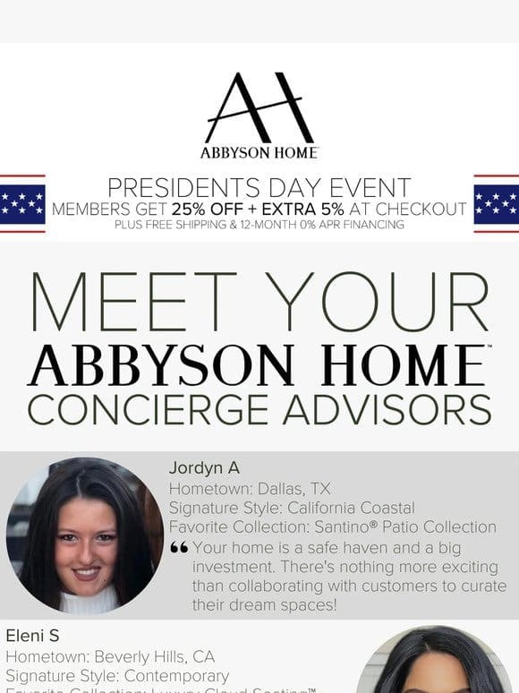 Meet The Abbyson Home Concierge Team