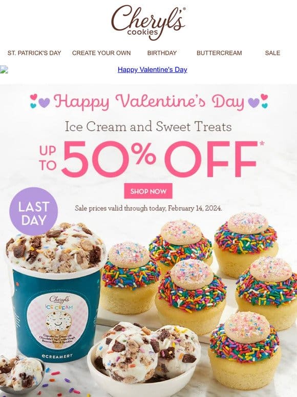 Melt hearts with up to 50% off ice cream and sweet treats.