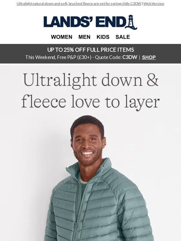 Men’s down & fleece layers are here!