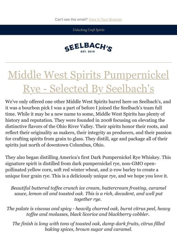Middle West Spirits Pumpernickel Rye