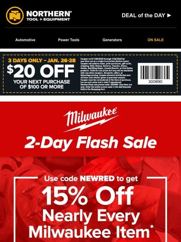 Milwaukee Flash Sale ⚡ Save 15% On Top sellers
