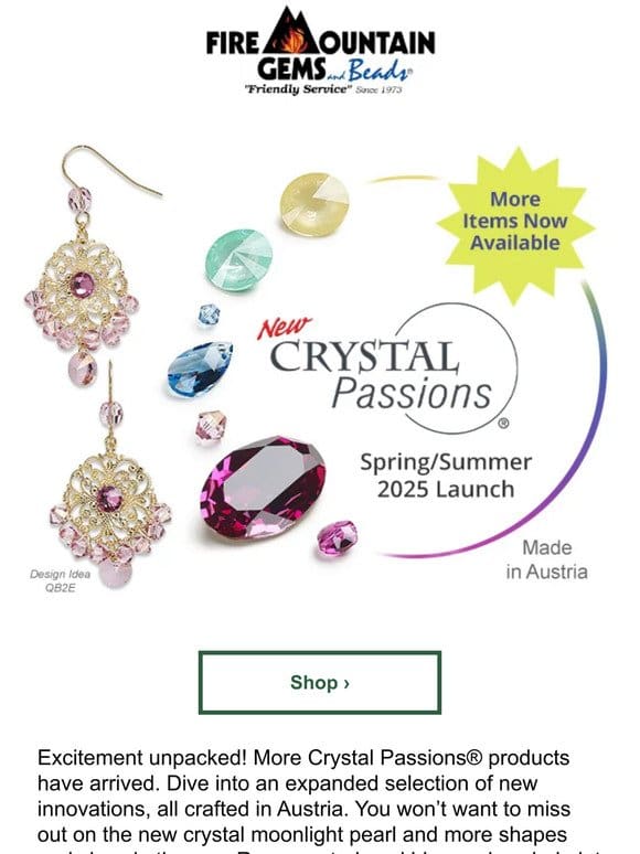 More Items Just In! Explore the Brand-New Crystal Passions Innovations