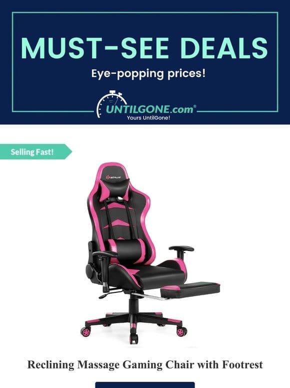 Must-See Deals – 77% OFF Reclining Massage Gaming Chair with Footrest