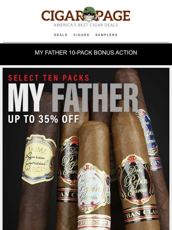 My Father brings home the bacon: 35% off select tens