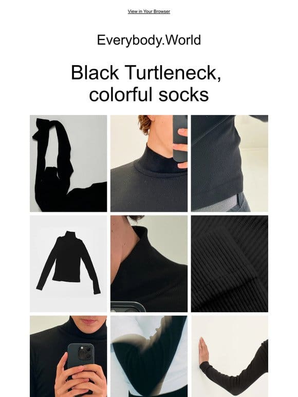 NE.W Online: Black Rib Turtleneck