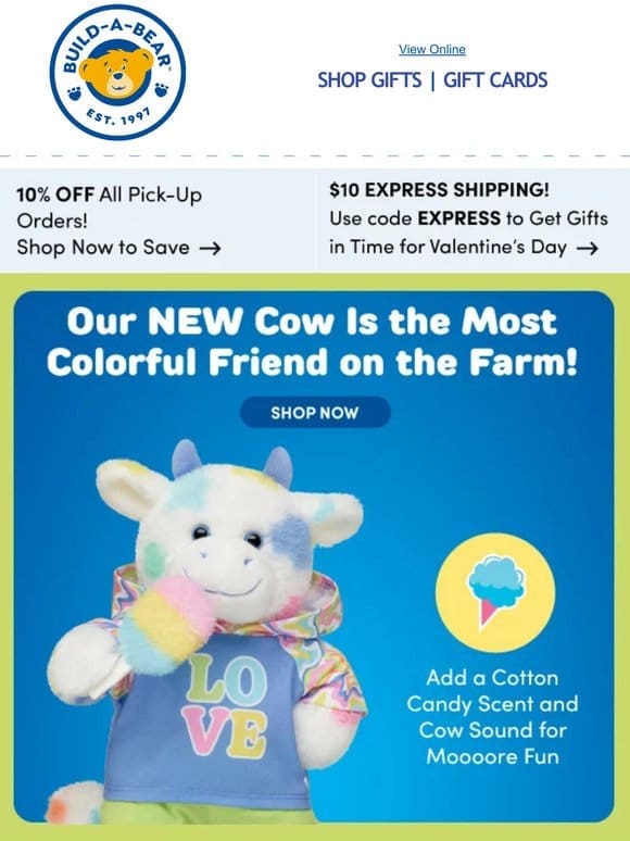 NEW Colorful Splatter Cow in Stores & Online!