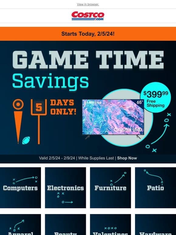 NEW Game Time Savings Start Now!