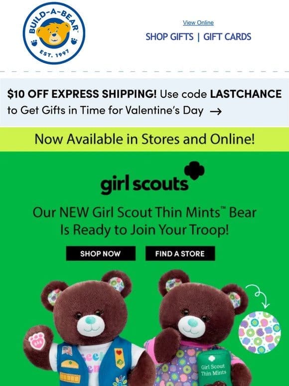 NEW Girl Scout Thin Mints™ Bear Available in Stores & Online!
