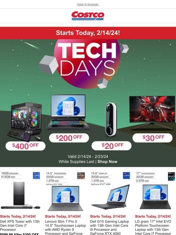 NEW! Tech Days Rebooted – Shop LG， Samsung， Dell and More!