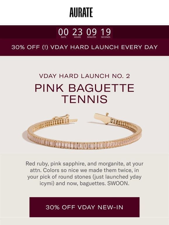 NEW. PINK. BAGUETTES @ 30% OFF