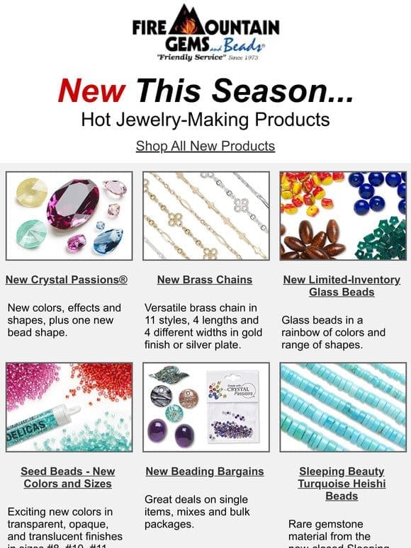 New BEADS and Jewelry Supplies at Fire Mountain Gems