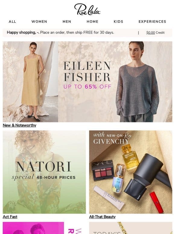 New EILEEN FISHER Up to 65% Off • Natori 48-Hour Prices
