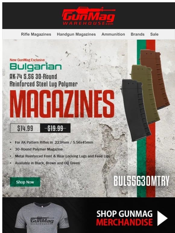 New GunMag Warehouse Exclusive Bulgarian 5.56 NATO AK Mag | Fully Metal Reinforced and Only $15!