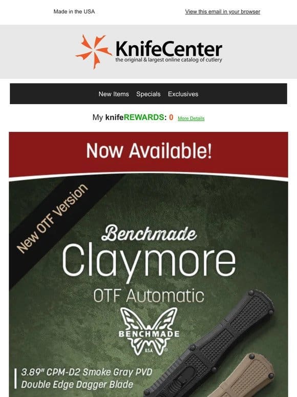 New OTF Benchmade Claymore Just In!