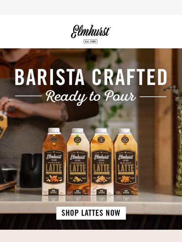 New Plant-Based Lattes  ☕ Barista-Crafted & Ready To Pour