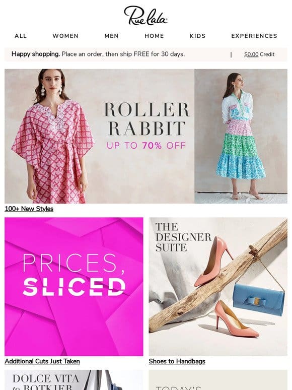 New Roller Rabbit Up to 70% Off • Additional Cuts Just Taken
