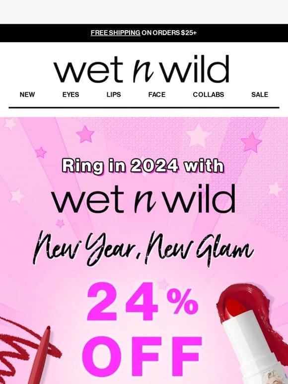 New Year， New Glam – 24% Off for 2024✨
