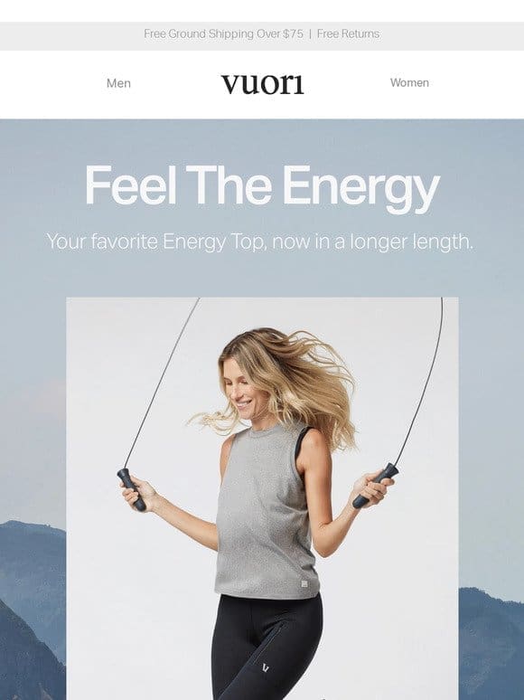 New for spring: Energy Top Long