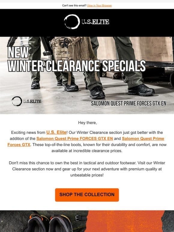 New in Winter Clearance: Salomon Quest Prime FORCES Boots!