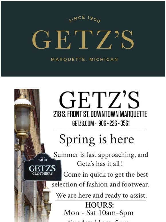 New spring attire at Getz’s!
