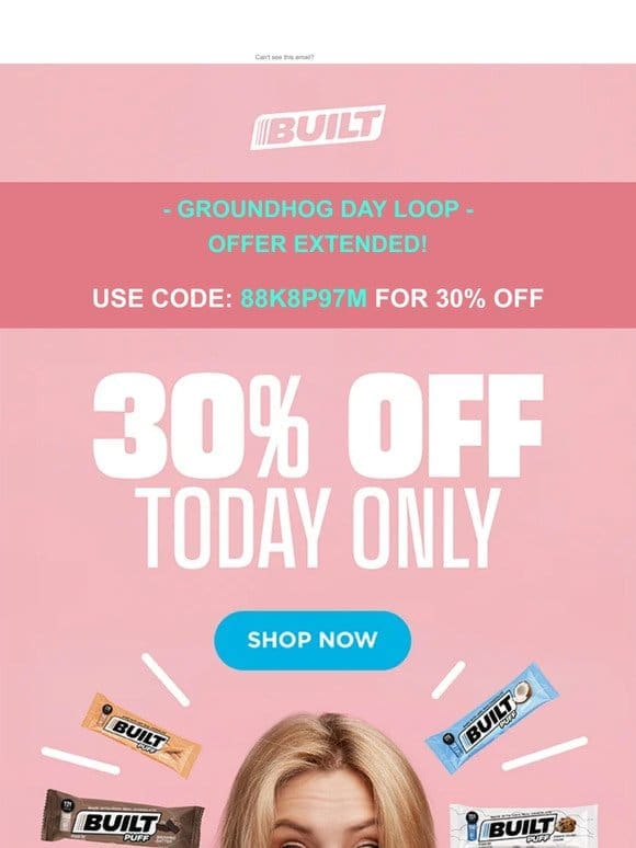 Offer Extended! Get 30% OFF at BUILT!