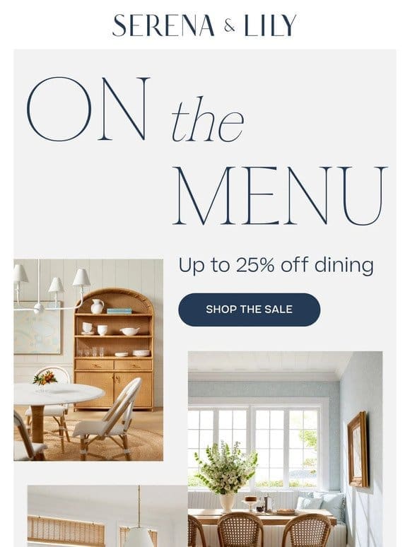 On the Menu: Up to 25% off dining begins.
