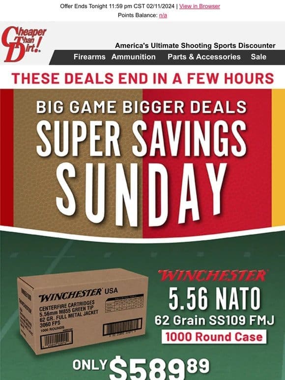 Only a Few Hours Left To Score Big Game Deals on Gun Gear