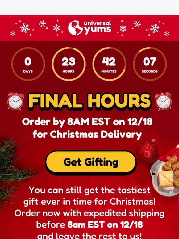 Order ASAP for Holiday Delivery