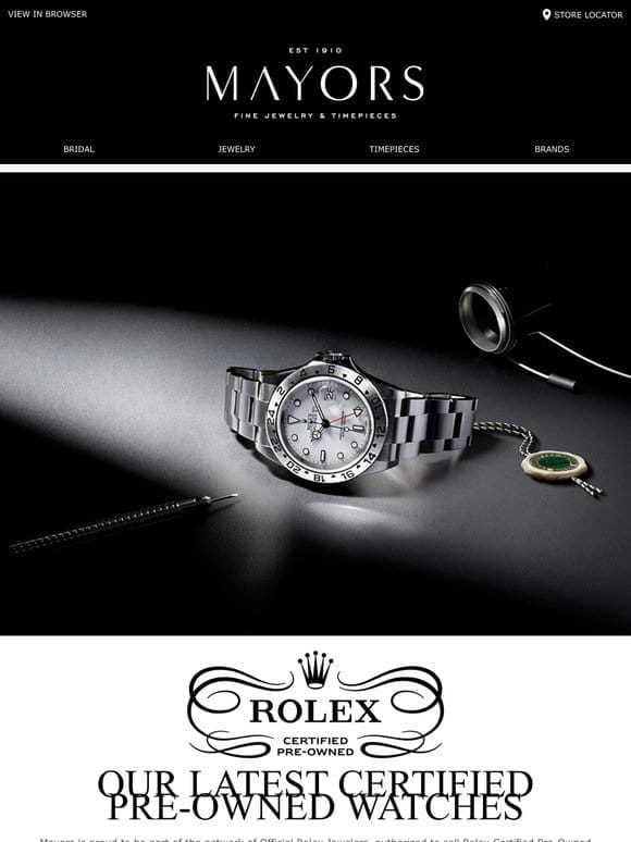 Our Latest Rolex Certified Pre-Owned Watches